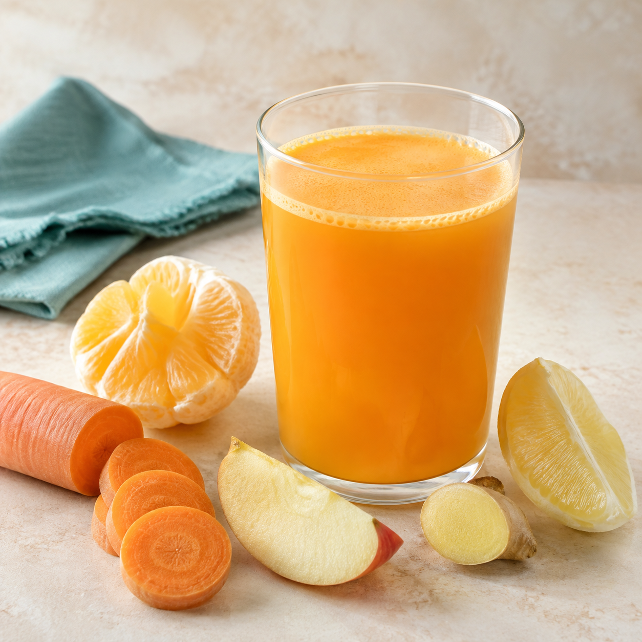 Golden Citrus finished drink with matching ingredients